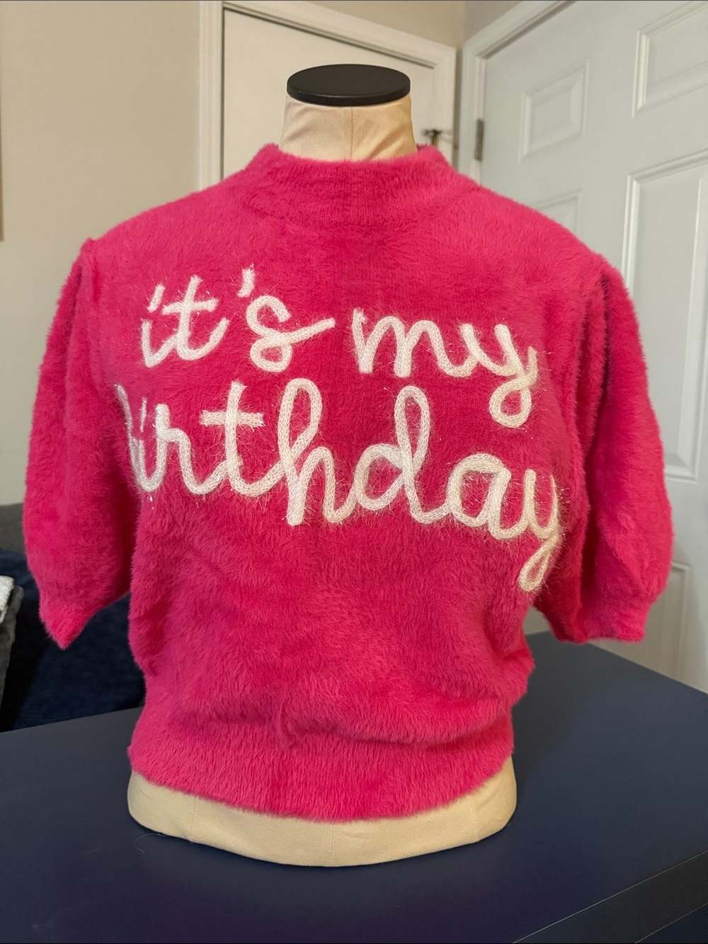 Hot Pink Birthday Sweater, size M